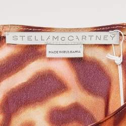 Stella McCartney Brown Leopard Print Silk Tie-Up Jumpsuit S