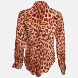 مملوكة مسبقًا Stella McCartney Multicolor Leopard Print Silk Button Front Shirt XS