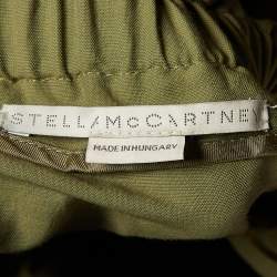 Stella McCartney Khaki Green Cotton Blend Paperbag Midi Skirt M