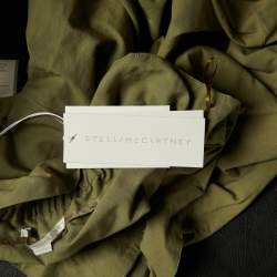 Stella McCartney Khaki Green Cotton Blend Paperbag Midi Skirt M