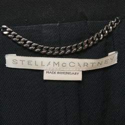 Stella McCartney Black Stretch Knit Collared Midi Dress M