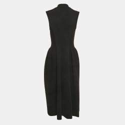 Pre Owned فستان ستيلا مكارتني متوسط الطول بتصميم مطاط أسود مع ياقة مقاس متوسط