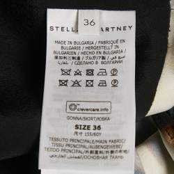 Pre Owned Stella McCartney Black/Brown Tortoise Shell Print Satin Envers Mini Skirt XS