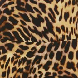 Pre Owned Stella McCartney Black/Brown Tortoise Shell Print Satin Envers Mini Skirt XS