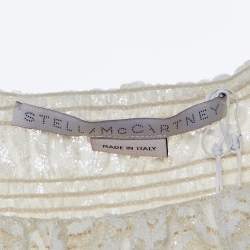 Pre Owned Stella McCartney Off-White Lace Sleeveless Smocked Long Dress S