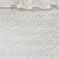 Pre Owned Stella McCartney Off-White Lace Sleeveless Smocked Long Dress S