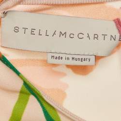 مملوكة مسبقًا بلوزة ستيلا مكارتني كريب برتقالي بطبعة زهور مقاس صغير (سمول)