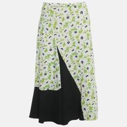 Pre Owned Stella McCartney Green Crepe Florentina Midi Skirt S