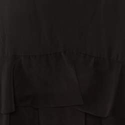 Pre Owned Stella McCartney Black Silk Frill Detail Mini Dress L