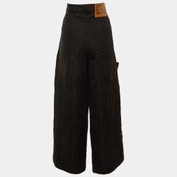 مملوكة مسبقًا بنطلون ستيلا مكارتني جاكارد أسود مقاس كبير (لارج)