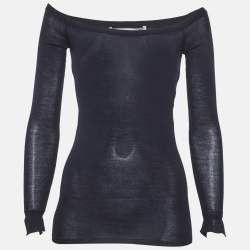 مملوكة مسبقًا Stella McCartney Navy Blue Wool Knit Top XS