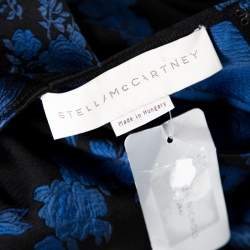 Pre Owned Stella McCartney Black and Blue Floral Jacquard Long Sleeve Top S