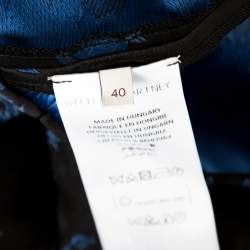 Pre Owned Stella McCartney Black and Blue Floral Jacquard Long Sleeve Top S