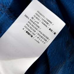 Pre Owned Stella McCartney Black and Blue Floral Jacquard Long Sleeve Top S