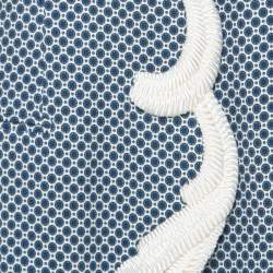 Pre Owned Stella McCartney Blue & White Print Heavy Applique Detail Oversized Blazer M