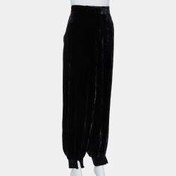 Pre Owned Stella McCartney Black Velvet Tailored Joggers M