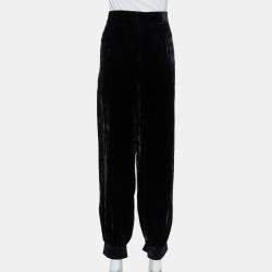 Pre Owned Stella McCartney Black Velvet Tailored Joggers M