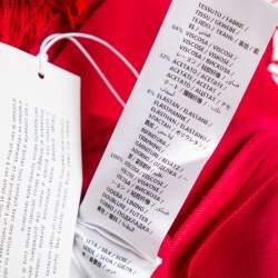 Pre Owned توب ستيلا مكارتني كريب أحمر بدون أكمام بشراشيب مقاس صغير - سمول