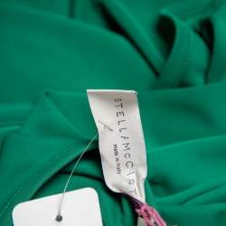 Pre Owned Stella McCartney Green Jersey Pleated Front Detail Top M 