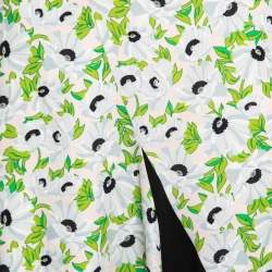 Stella McCartney Pink Floral Printed Crepe Contrast Midi Skirt S 