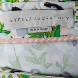 Stella McCartney Pink Floral Printed Crepe Contrast Midi Skirt S 