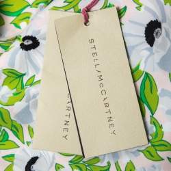 Stella McCartney Pink Floral Printed Crepe Contrast Midi Skirt S 