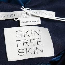 Pre Owned Stella McCartney Blue Horse Jacquard Silk Belted Maxi Dress S