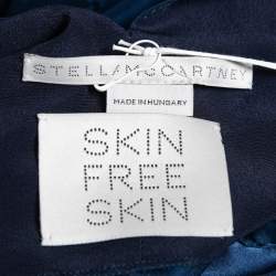 Pre Owned Stella McCartney Blue Horse Jacquard Silk Belted Maxi Dress S