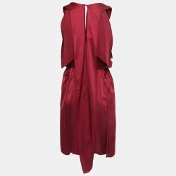 Pre Owned Stella McCartney Red Silk Satin Sleeveless Belted Mini Dress M