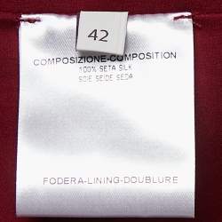 Pre Owned Stella McCartney Red Silk Satin Sleeveless Belted Mini Dress M