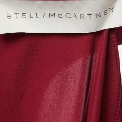 Pre Owned Stella McCartney Red Silk Satin Sleeveless Belted Mini Dress M