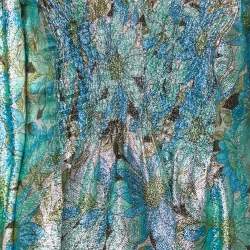 Pre Owned Stella McCartney Green Floral Lurex Mini Dress M