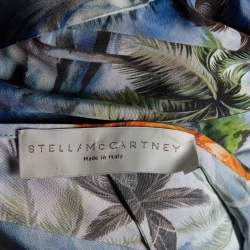 Pre Owned Stella McCartney Blue Hawaiian Printed Silk Jumpsuit & Cropped Shrug M