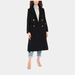 Pre Owned Stella McCartney Black Wool Belted Coat S (IT 40)