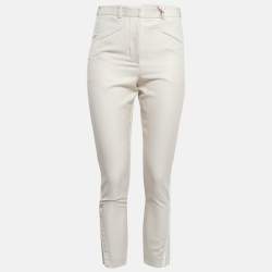 Stella McCartney Cream Side Stripe Wool Blend Formal Trousers S