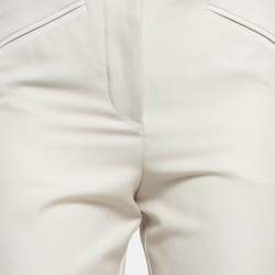 Stella McCartney Cream Side Stripe Wool Blend Formal Trousers S
