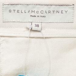 Stella McCartney Cream Side Stripe Wool Blend Formal Trousers S