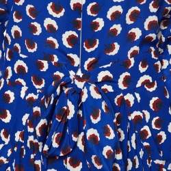 Pre Owned Stella McCartney Blue Floral Print Silk Long Sleeve Jumpsuit S