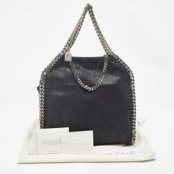 Pre Owned Stella McCartney Black Faux Suede Mini Falabella Tote