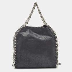Pre Owned Stella McCartney Black Faux Suede Mini Falabella Tote