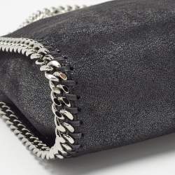Pre Owned Stella McCartney Black Faux Suede Mini Falabella Tote