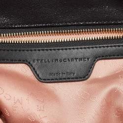 Pre Owned Stella McCartney Black Faux Leather Fold Over Falabella Tote