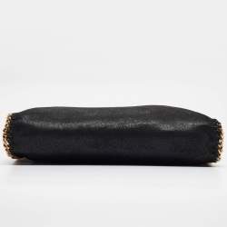Pre Owned Stella McCartney Black Faux Leather Fold Over Falabella Tote