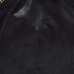 Pre Owned Stella McCartney Black Faux Leather Fold Over Falabella Tote