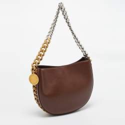 Pre Owned Stella McCartney Brown Faux Leather Medium Frayme Shoulder Bag