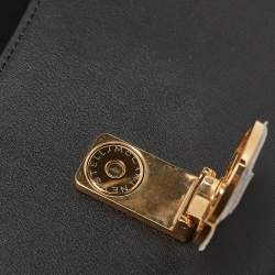 Pre Owned Stella McCartney Black Leather S-Wave Shoulder Bag