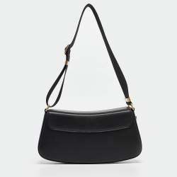 Pre Owned Stella McCartney Black Leather S-Wave Shoulder Bag