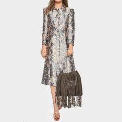 Pre Owned Stella McCartney Dark Brown Faux Suede Fringe Small Falabella Tote