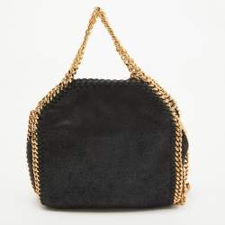 Pre Owned Stella McCartney Black Faux Suede Tiny Falabella Shoulder Bag