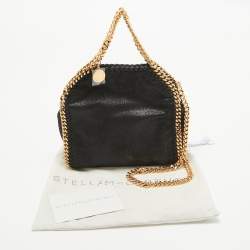Pre Owned Stella McCartney Black Faux Suede Tiny Falabella Shoulder Bag